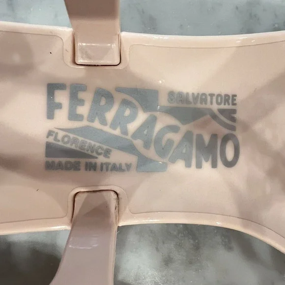 Salvatore Ferragamo Pale Pink Perala Jelly Buckle Lace Bow Sandals Heels Size 7 - Picture 8 of 12